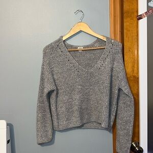 Garage Grey V-Neck Cropped sweater